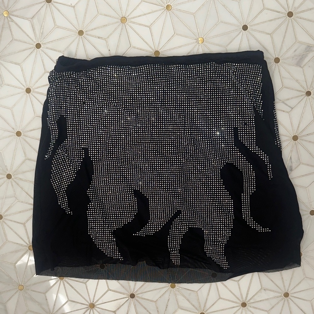 Dolls Kill Black and White Mini Skirt